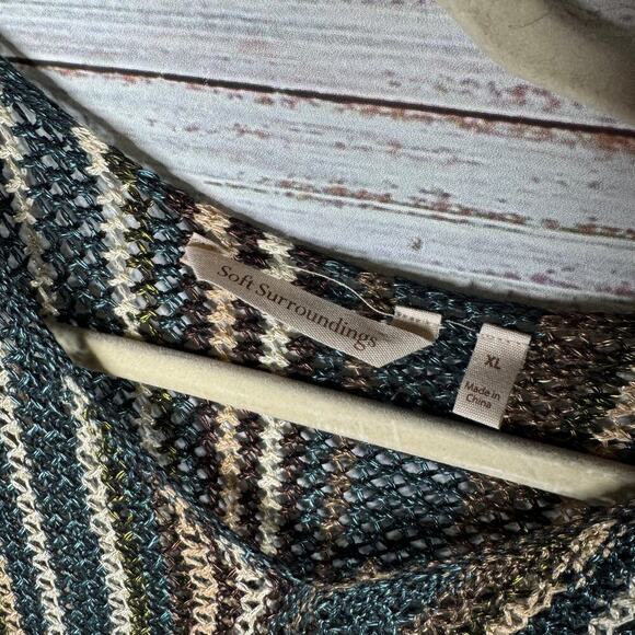 Soft Surroundings Large Sweater Open Knit Crochet Bohemian Lagenlook 2AX74 XL - Picture 3 of 4